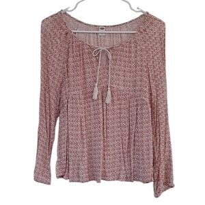 Old Navy Women's Peasant Blouse Tassel Ties Size Medium